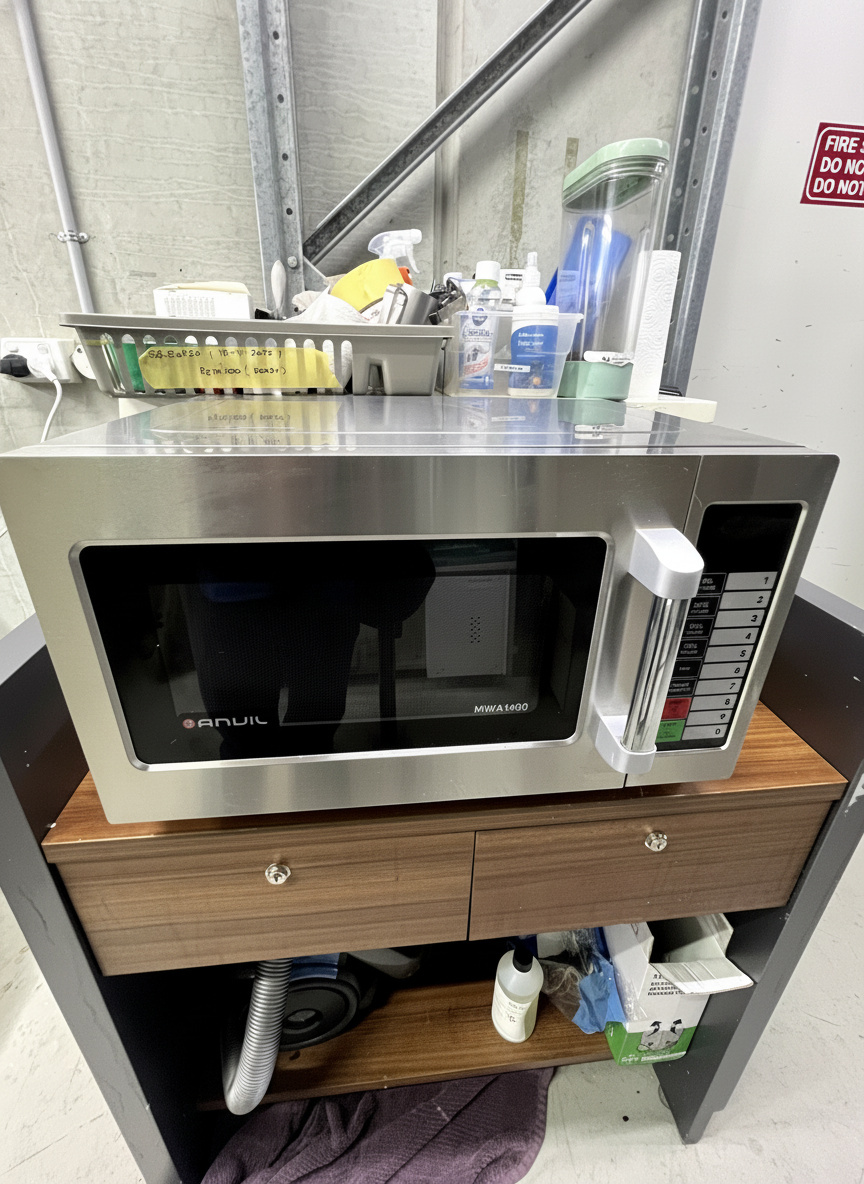 Technician repairing an appliance