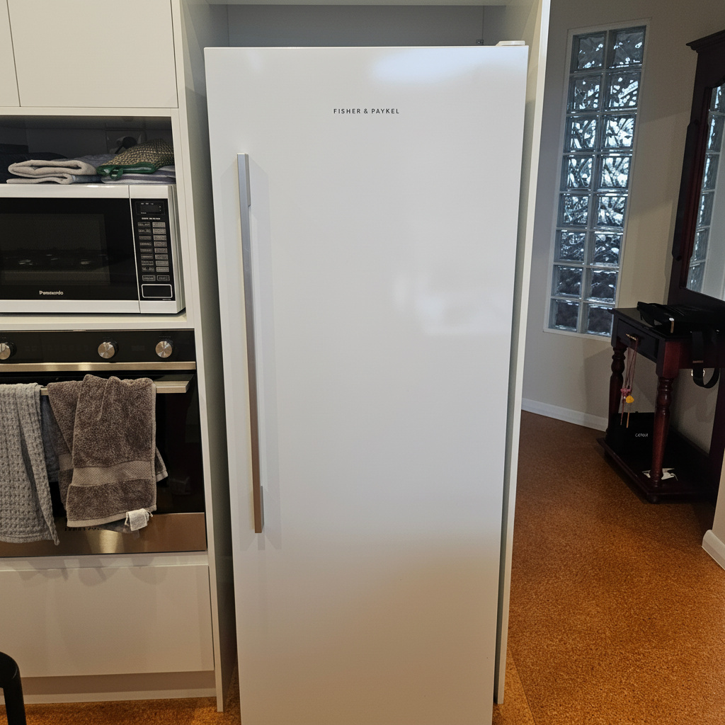 Technician repairing an appliance