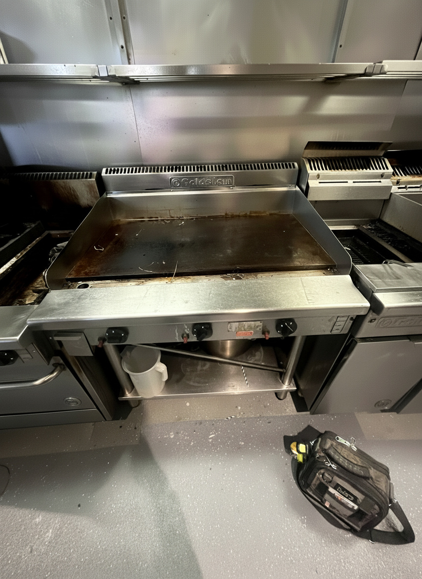 Technician repairing an appliance