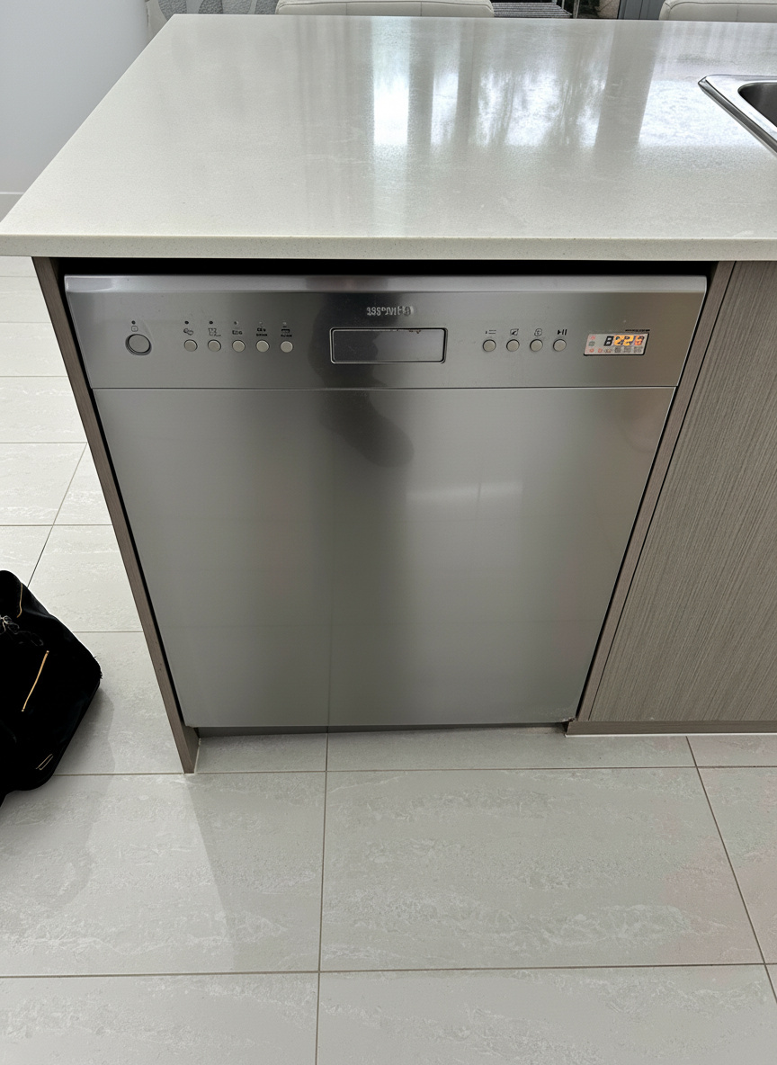 Technician repairing an appliance