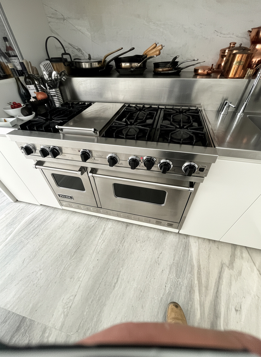 Technician repairing an appliance
