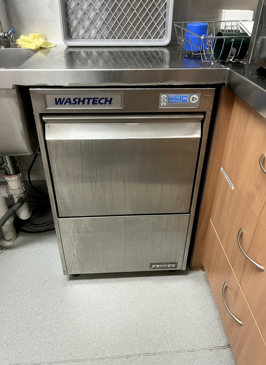 Technician repairing an appliance
