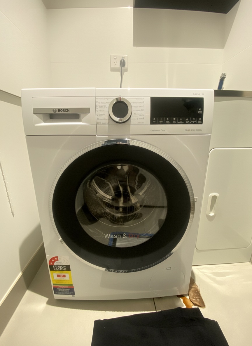 Technician repairing an appliance