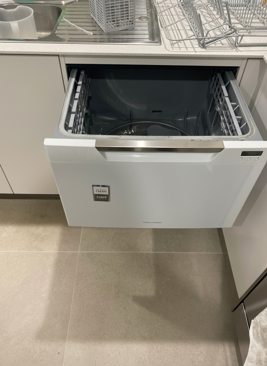 Technician repairing an appliance