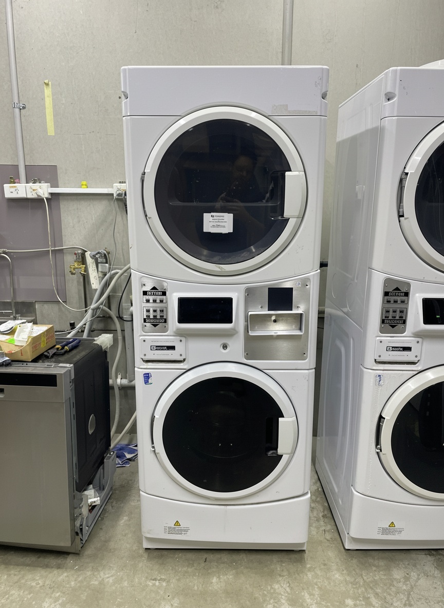 Technician repairing an appliance